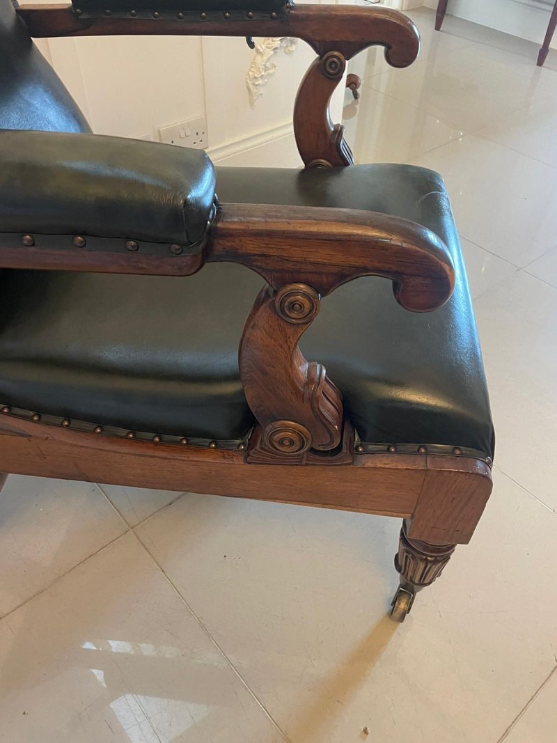 Outstanding Quality Antique Regency Quality Rosewood Reclining Armchair - Image 11